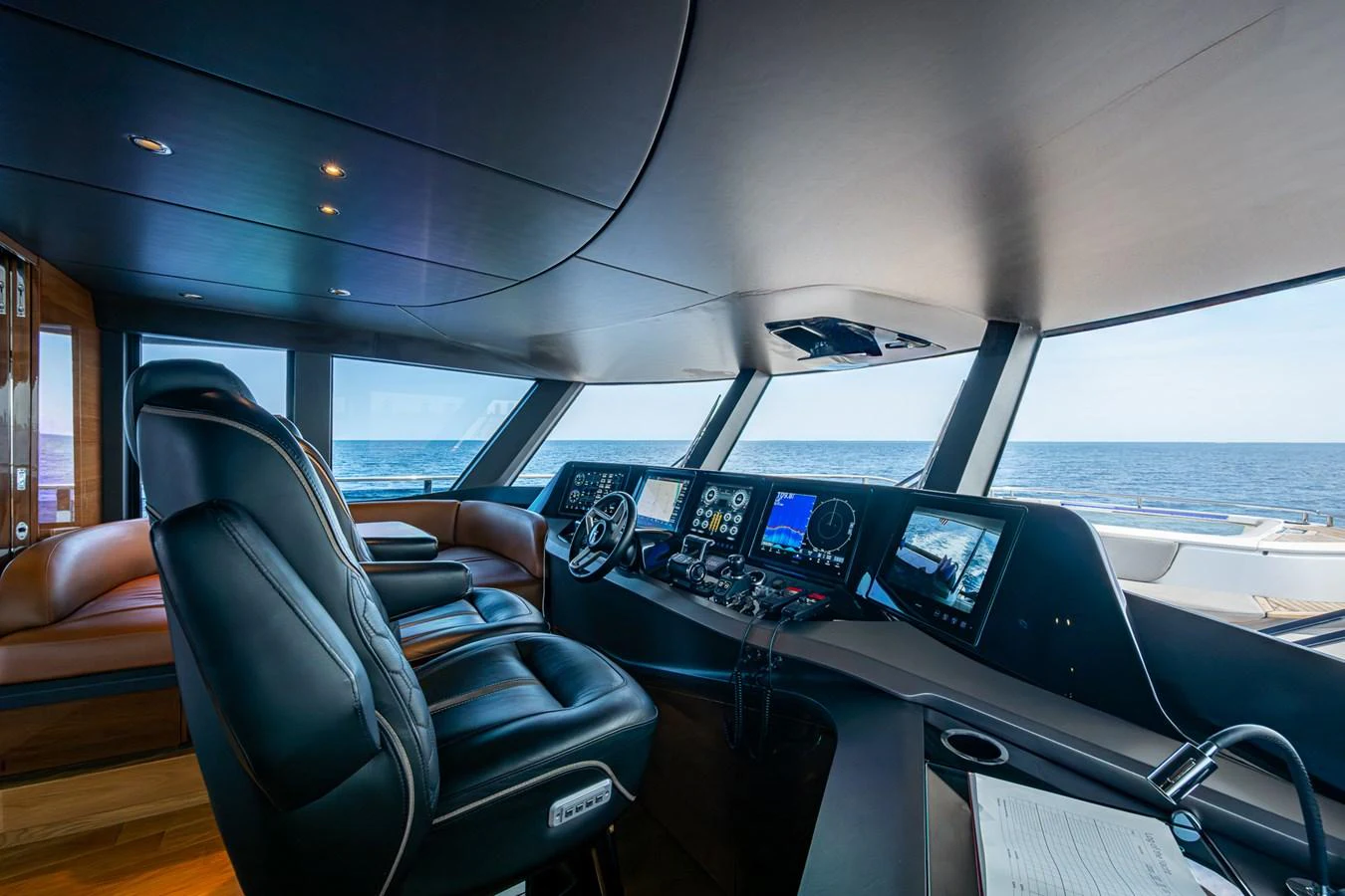 inside of a car aboard SPLASH Yacht for Sale