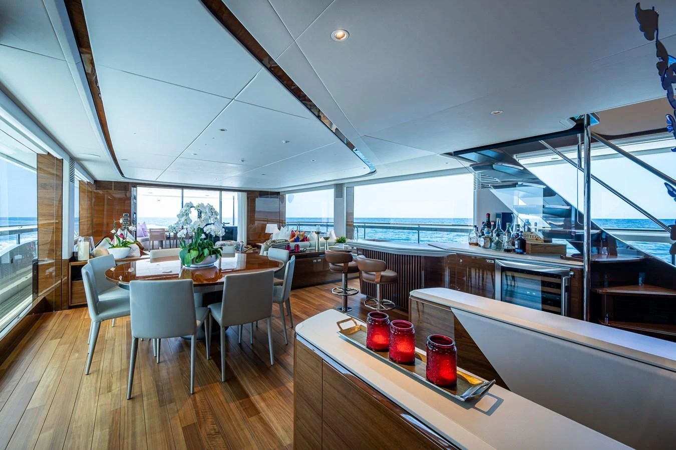 a large modern kitchen aboard SPLASH Yacht for Sale