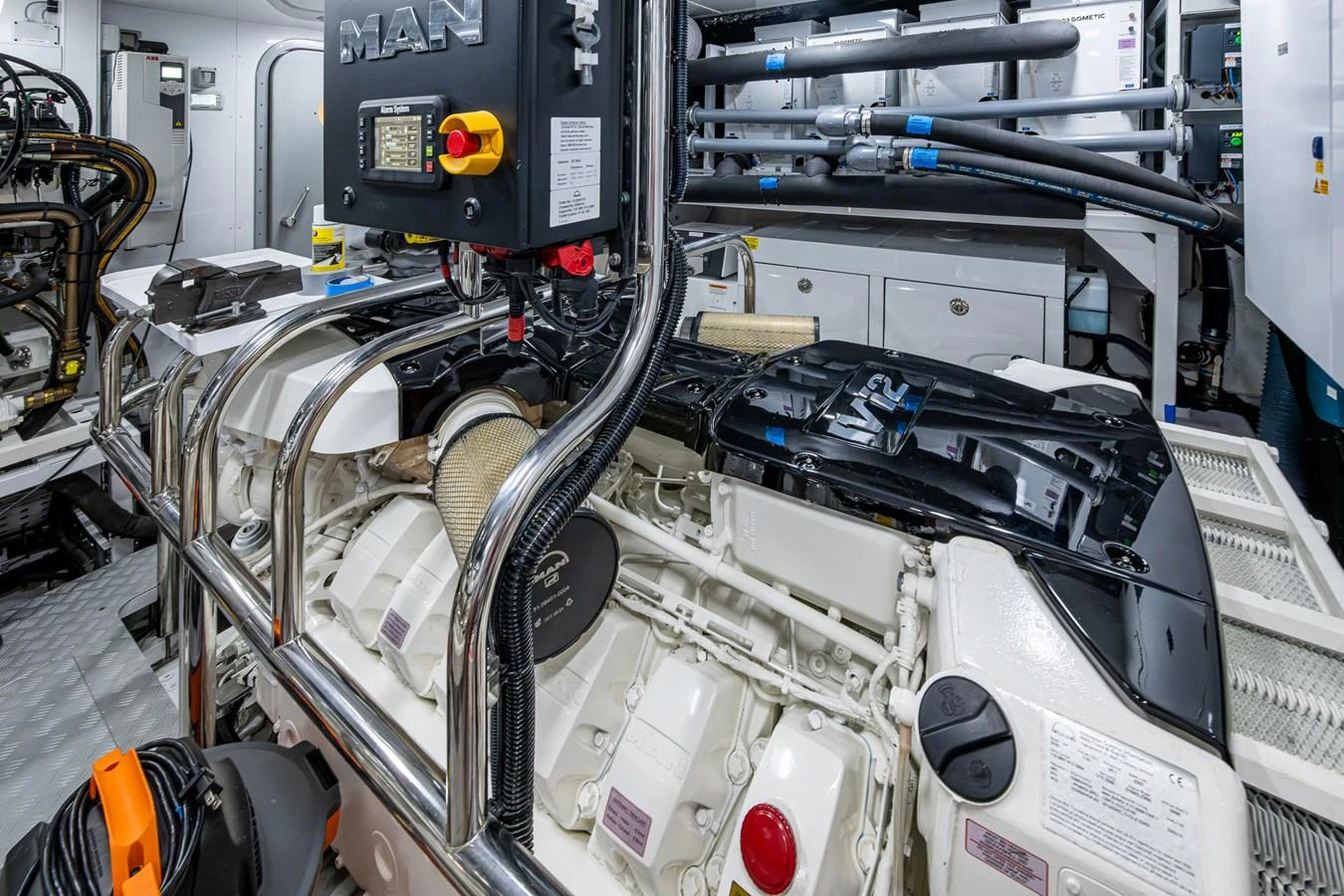 a machine with wires aboard SPLASH Yacht for Sale