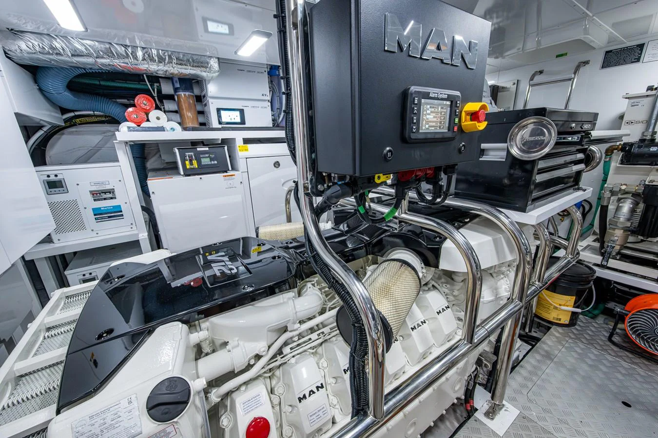 a machine with wires and equipment aboard SPLASH Yacht for Sale