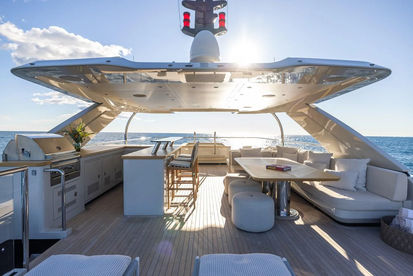 a large white airplane on a runway aboard STELLAMAR Yacht for Sale