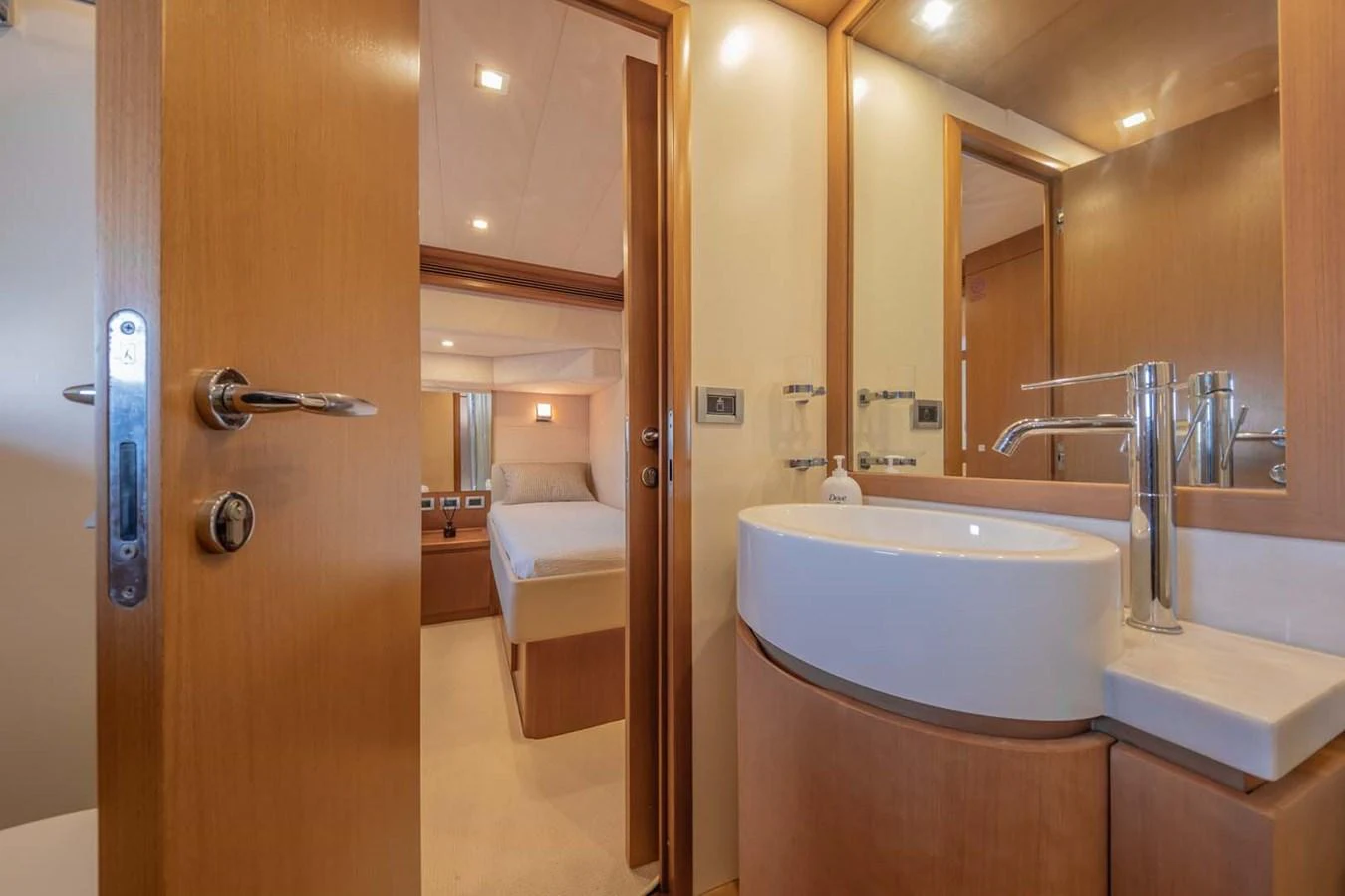 a bathroom with a large bathtub aboard STELLINA Yacht for Sale