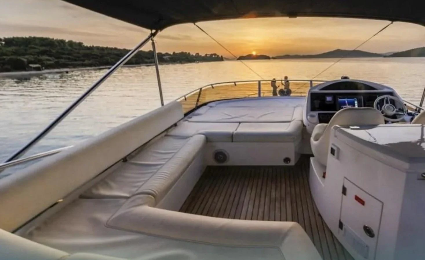 the front of a boat aboard 2 DRUNK Yacht for Sale