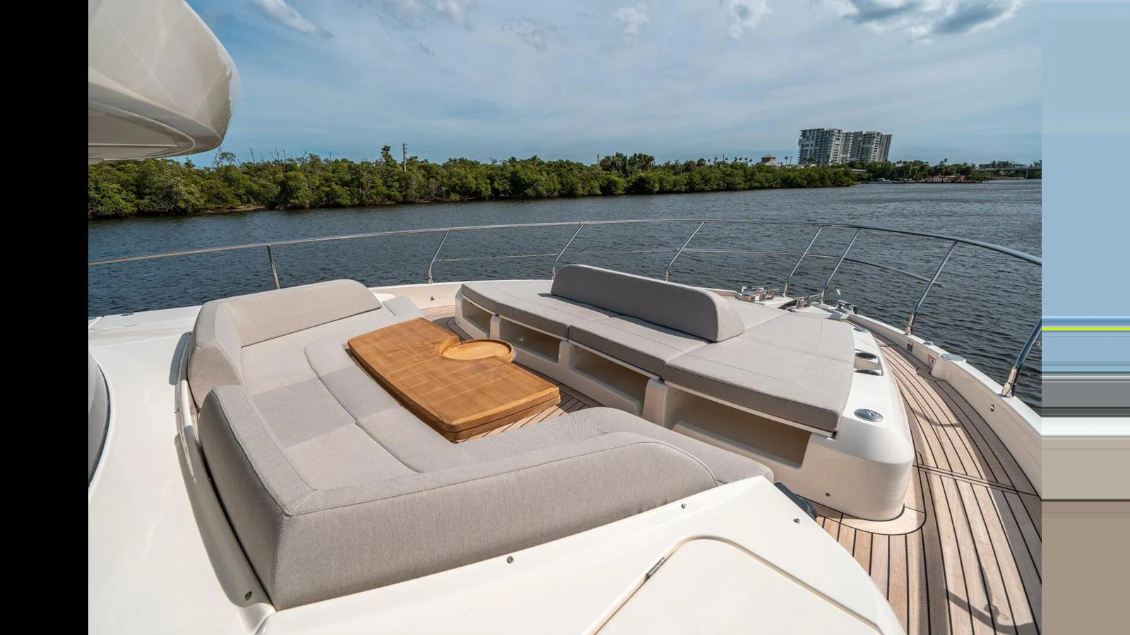 a boat on the water aboard OUR TRADE Yacht for Sale