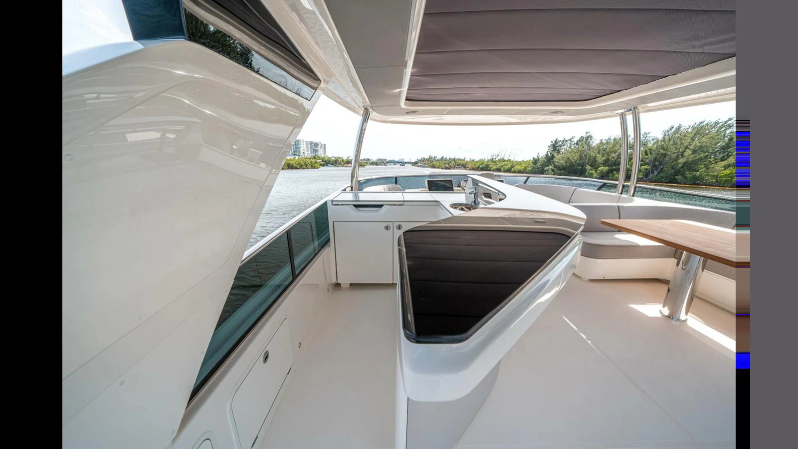 a room with a table and chairs aboard OUR TRADE Yacht for Sale