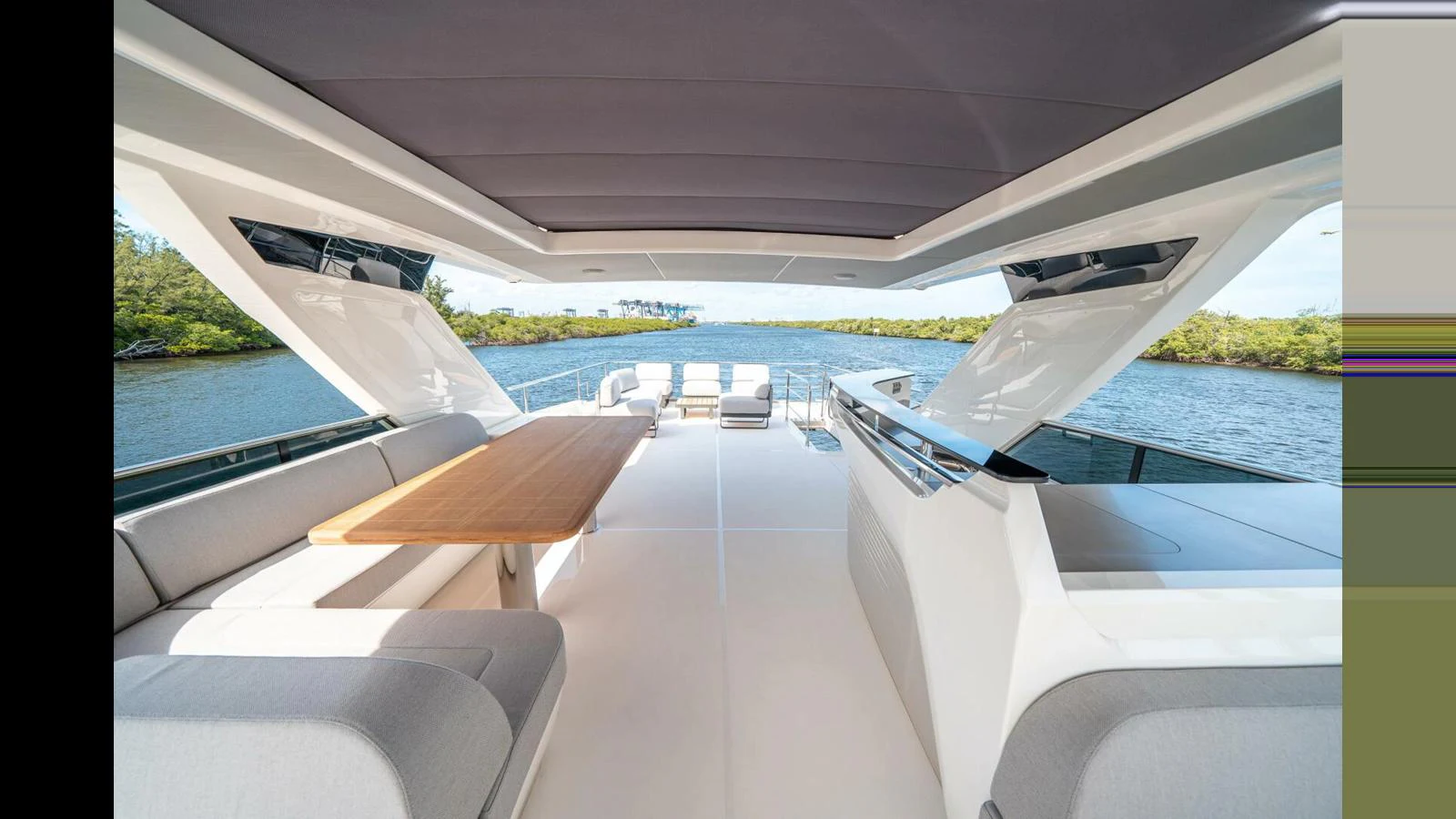 a view of the ocean from the deck of a boat aboard OUR TRADE Yacht for Sale