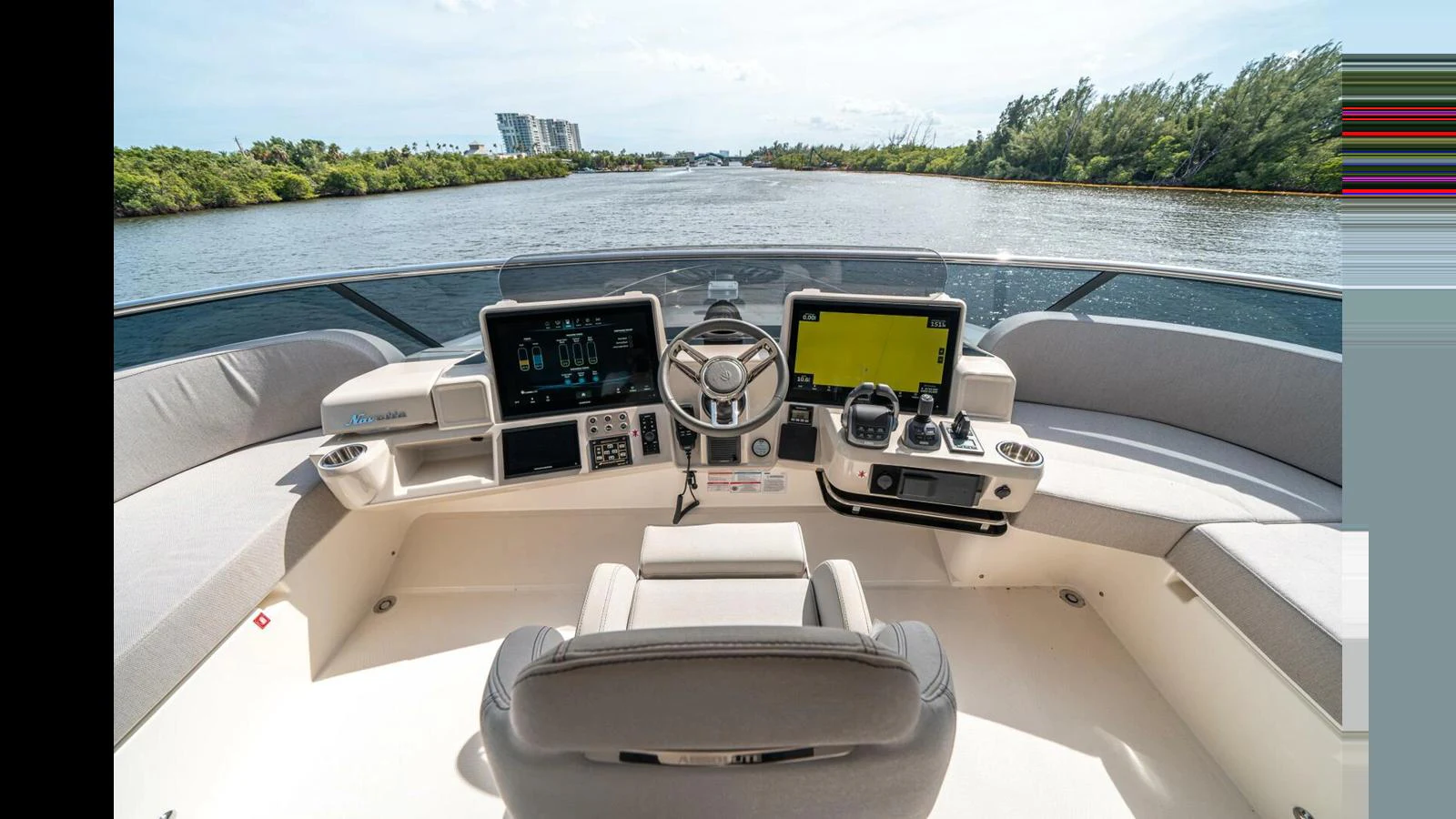 inside of a car aboard OUR TRADE Yacht for Sale