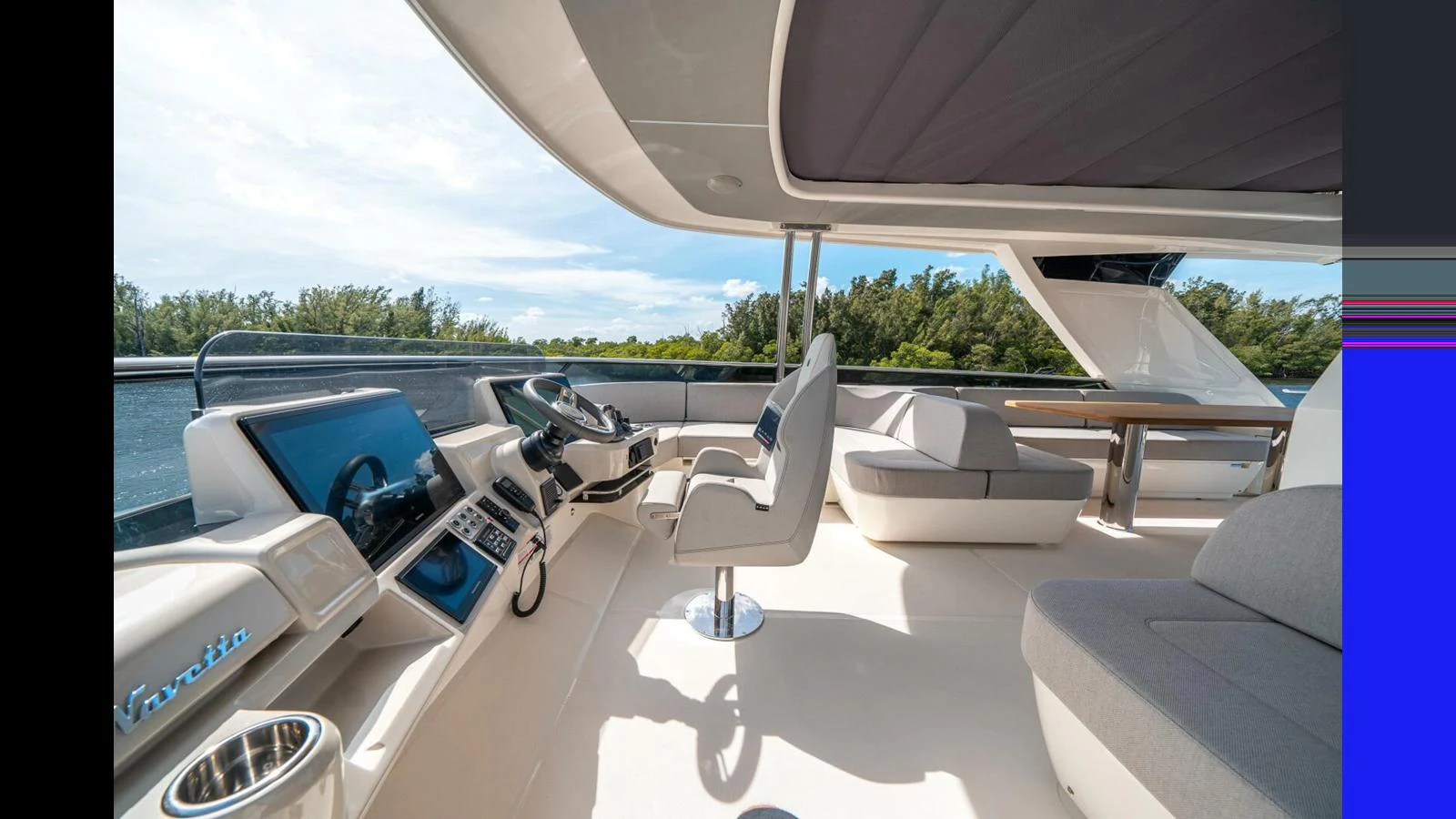 inside of a car aboard OUR TRADE Yacht for Sale