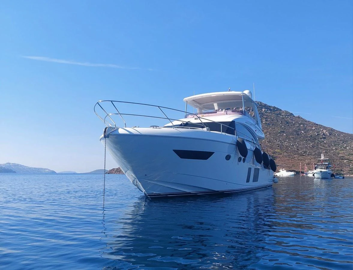 a white boat in the water aboard DANI Yacht for Sale