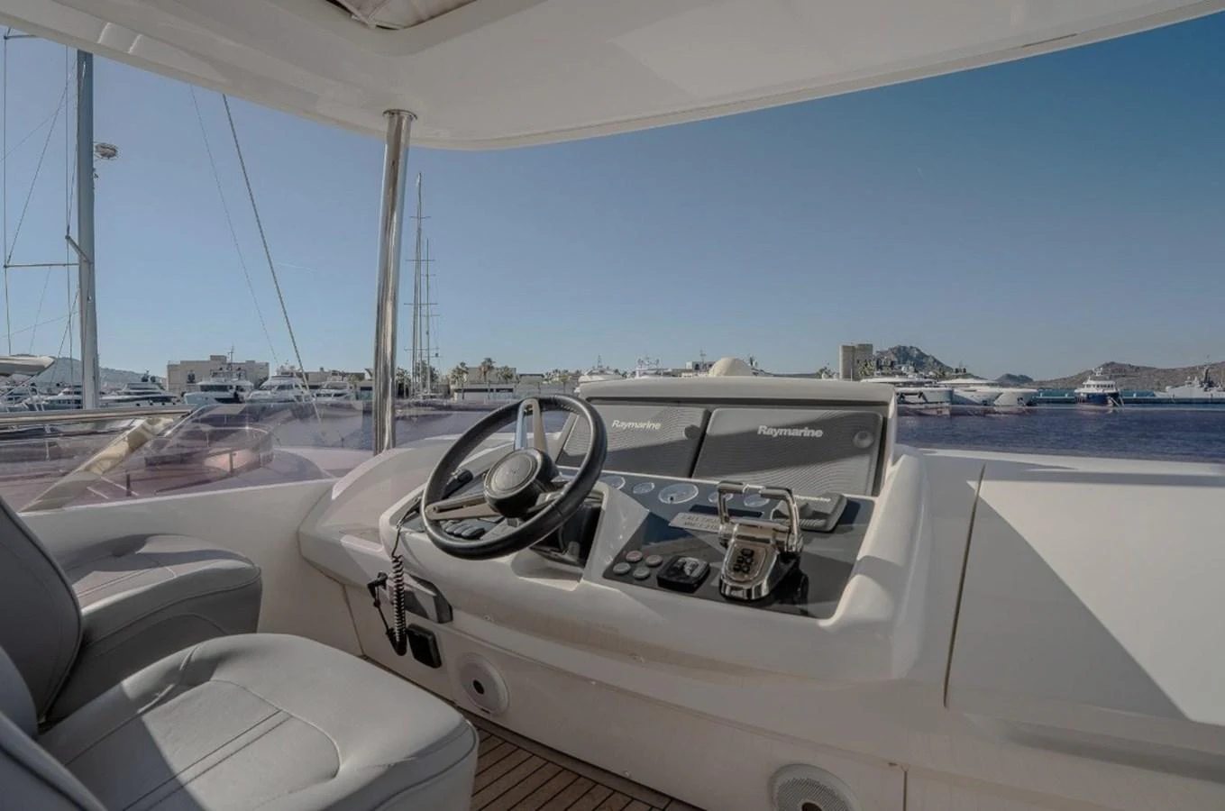 the cockpit of a boat aboard DANI Yacht for Sale