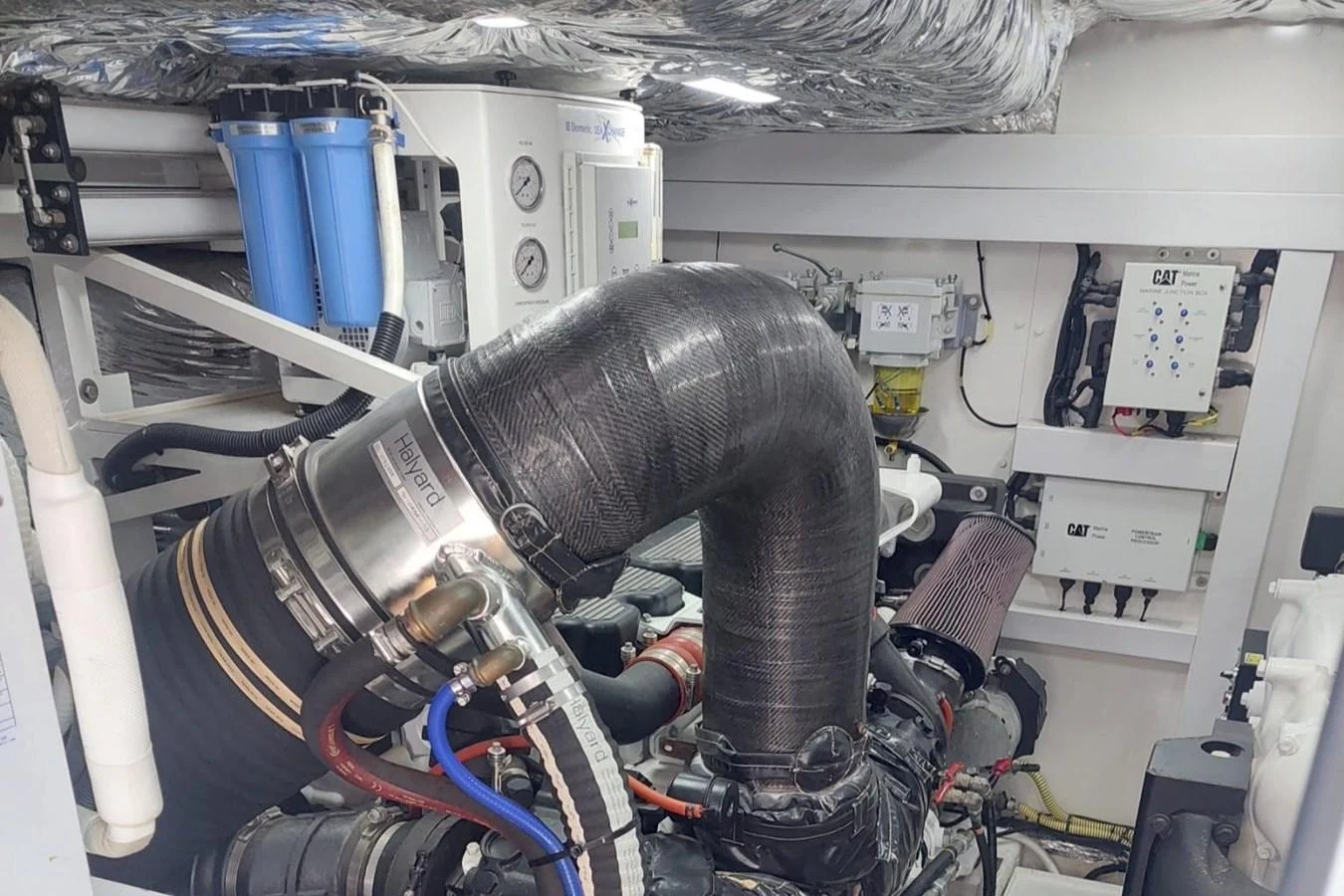 a machine with a large metal pipe aboard DANI Yacht for Sale