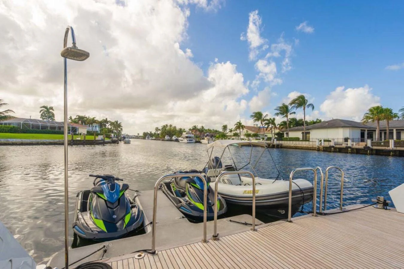 boats on a dock aboard CHANSON Yacht for Sale