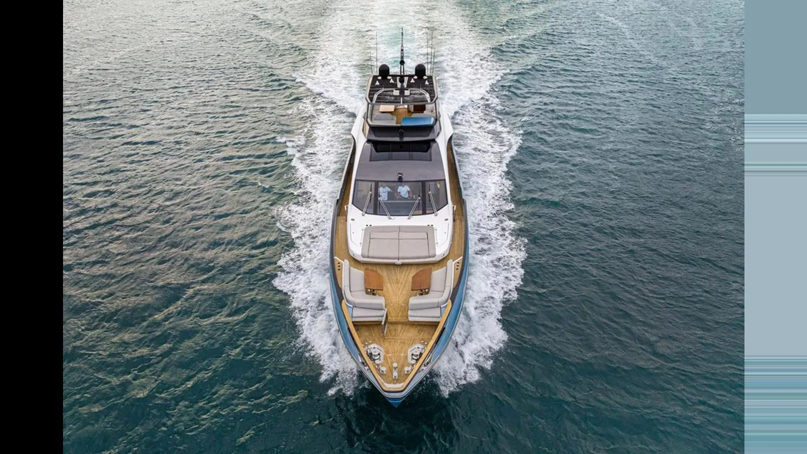 A sleek yacht cruising through the water, showcasing its modern design and spacious deck. aboard 2022 AZIMUT S10 Yacht for Sale