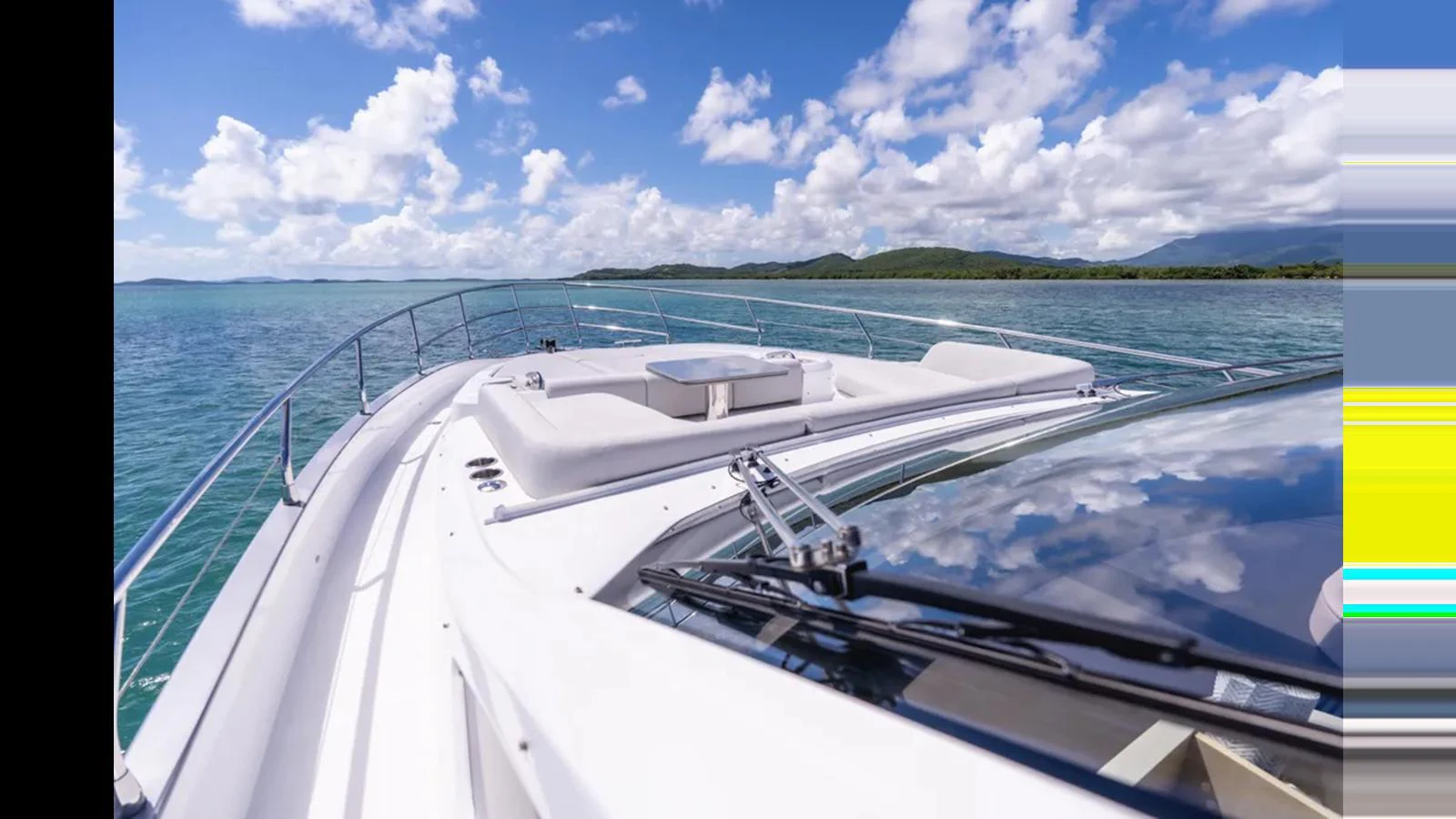 The yacht's foredeck offers a spacious sunbathing area with stunning views of the surrounding waters. aboard AZIMUT S7 Yacht for Sale