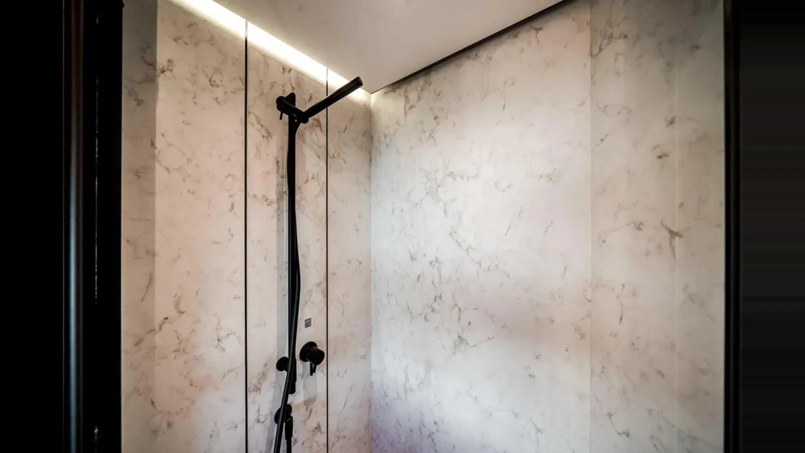 The yacht features a luxurious marble shower with modern fixtures. aboard 2025 AZIMUT S8 Yacht for Sale