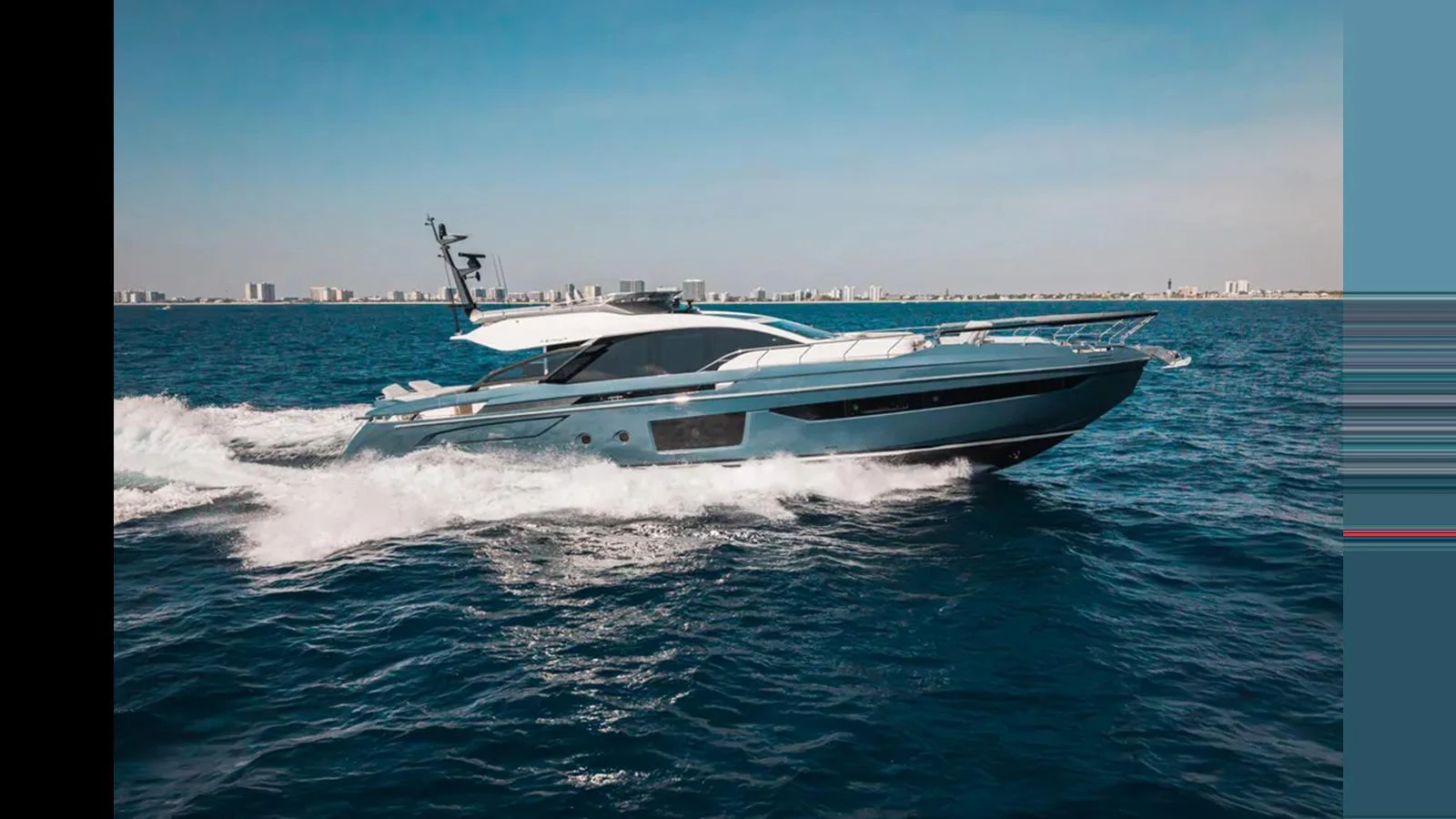 A sleek and modern yacht cruises swiftly on the open water, showcasing its elegant design. aboard 2025 AZIMUT S8 Yacht for Sale