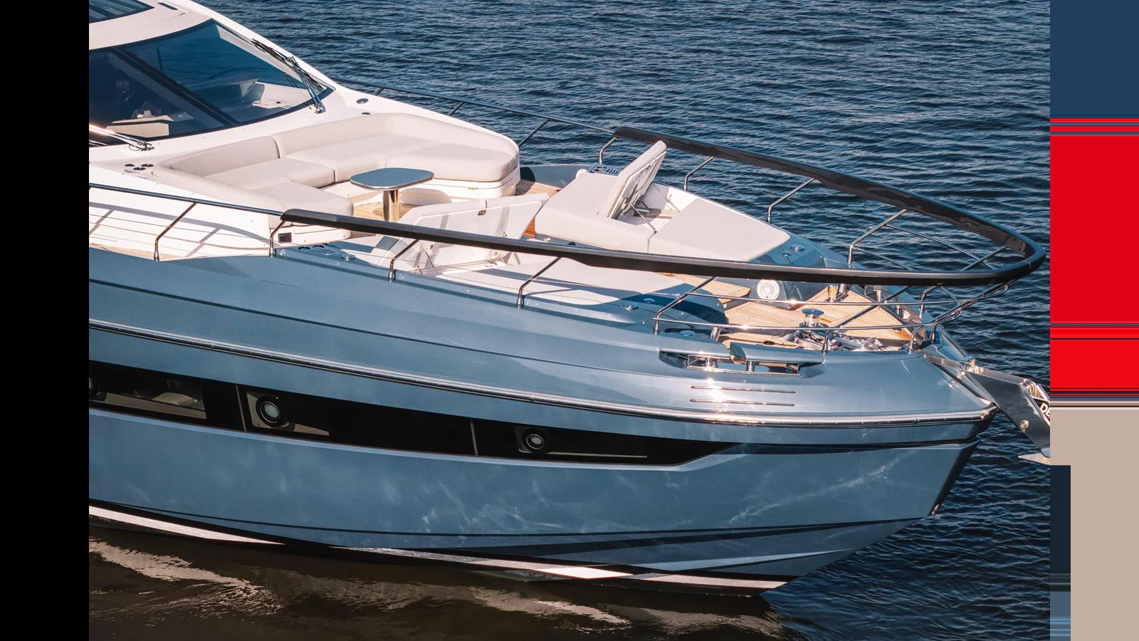 A sleek and modern yacht glides gracefully on the water, showcasing its elegant design and luxurious deck space. aboard 2025 AZIMUT S8 Yacht for Sale