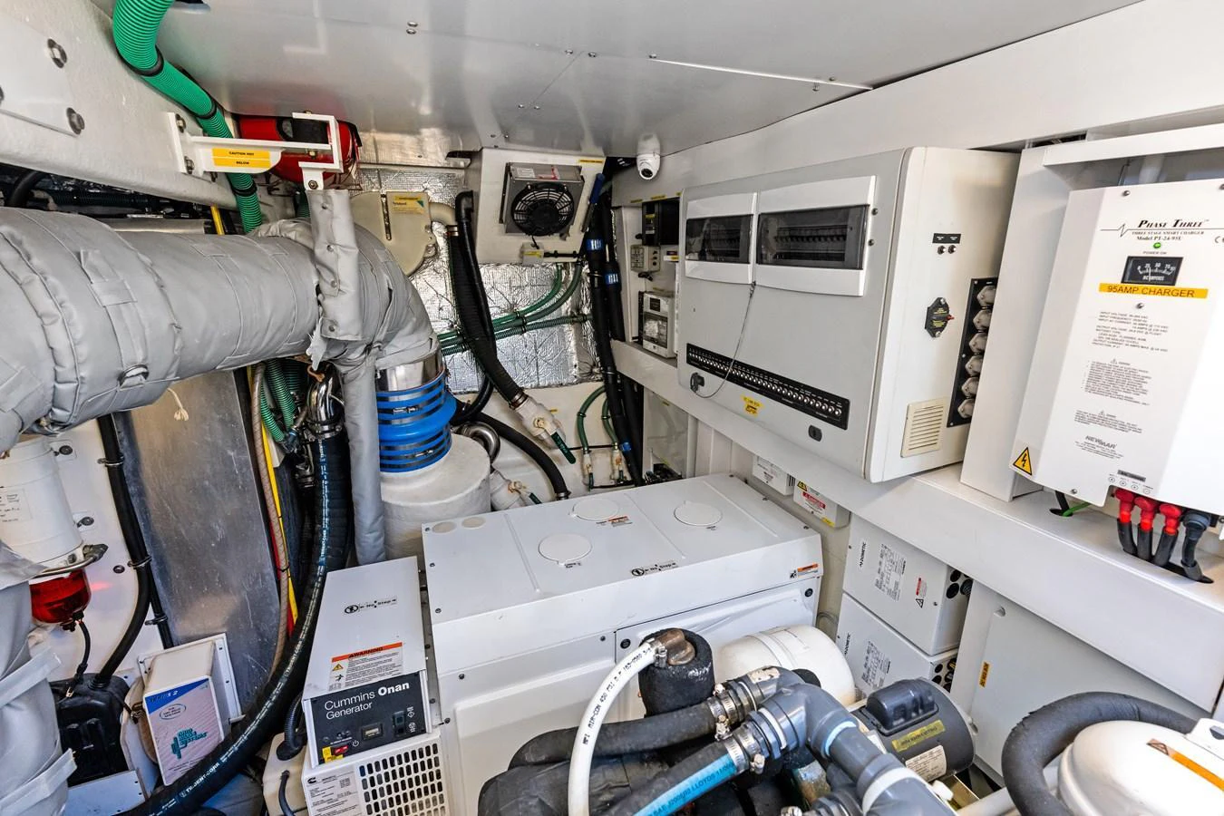 The yacht's engine room is equipped with advanced machinery and systems for optimal performance. aboard IT'S ENOUGH Yacht for Sale