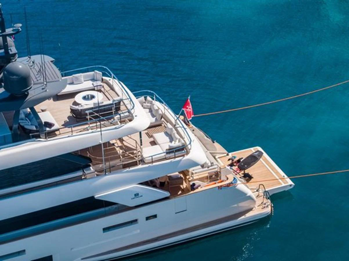 a boat with a rope attached to it aboard SK Yacht for Sale