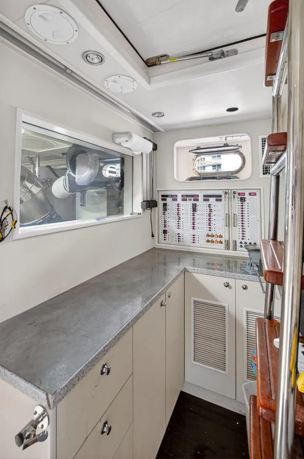 a kitchen with a microwave oven aboard ARLENE Yacht for Sale