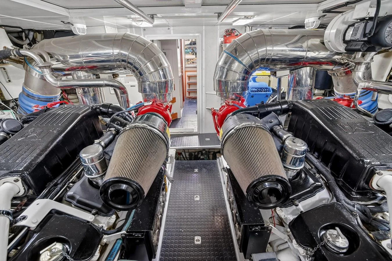 a large machine with many parts aboard ARLENE Yacht for Sale