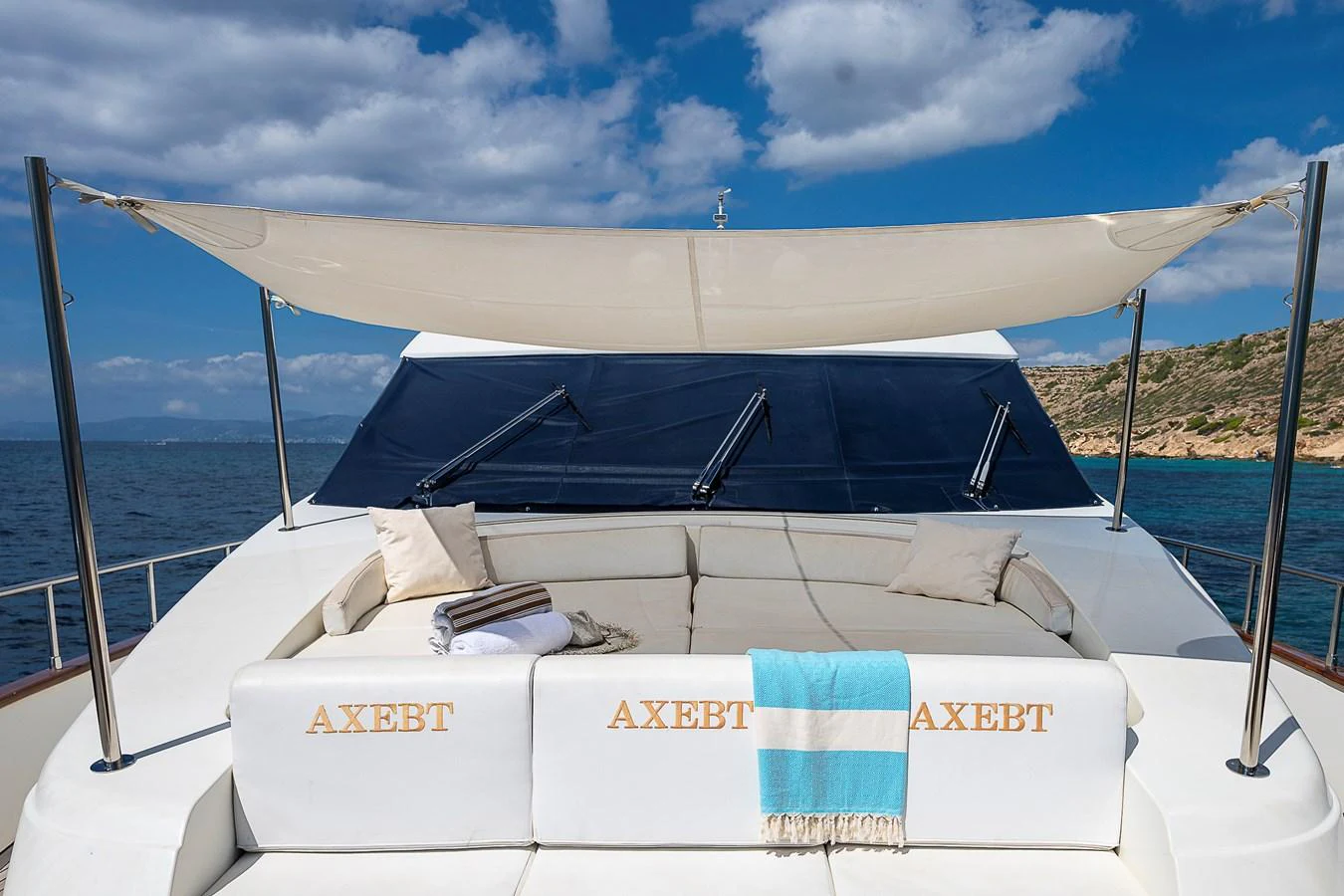 a boat on the water aboard AXEBT Yacht for Sale