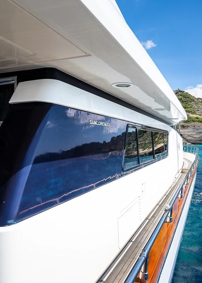 the side of a train aboard AXEBT Yacht for Sale