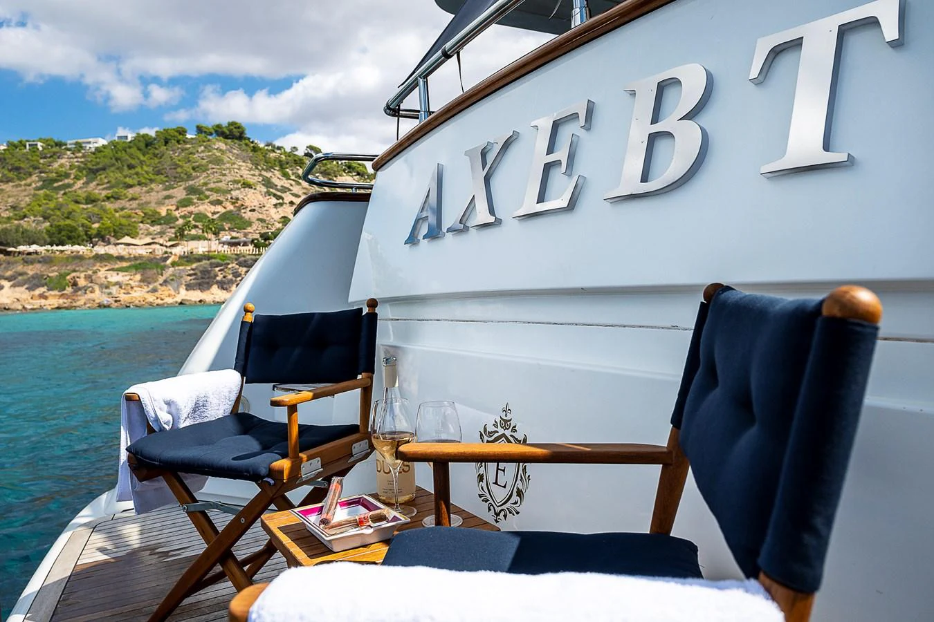 a boat on the water aboard AXEBT Yacht for Sale