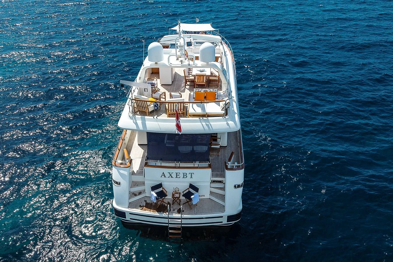 a boat in the water aboard AXEBT Yacht for Sale