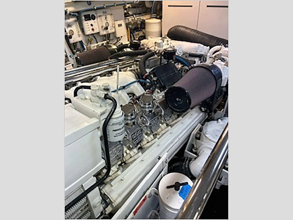a machine with a large amount of equipment in it aboard 100' HATTERAS 2001 CUSTOM YACHT Yacht for Sale