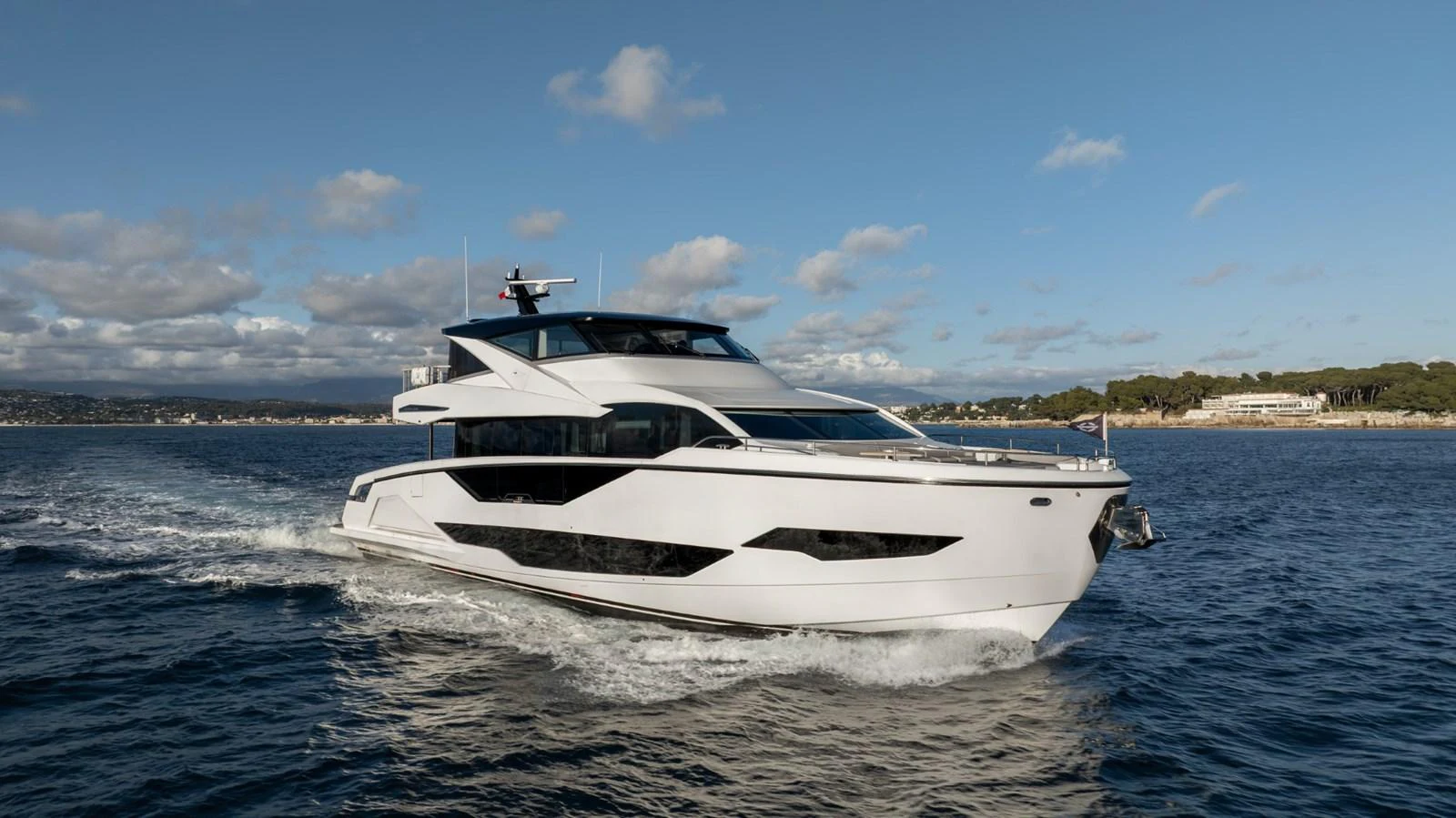 a white yacht on the water aboard AURELIUS Yacht for Sale