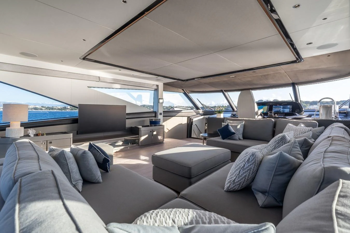 inside of a plane aboard AURELIUS Yacht for Sale