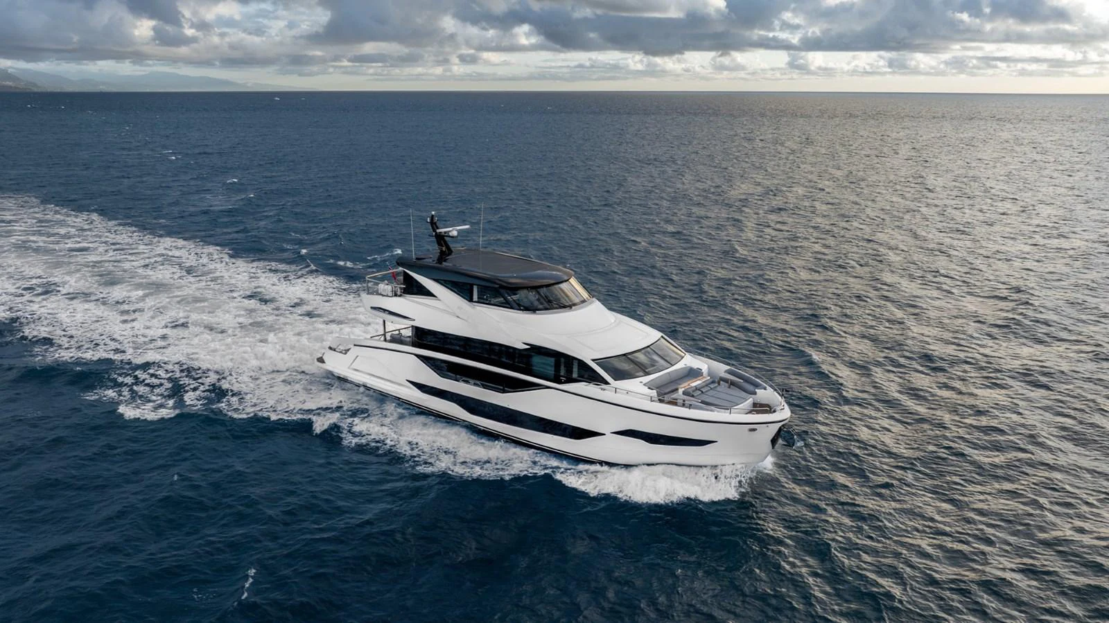 a white boat in the water aboard AURELIUS Yacht for Sale