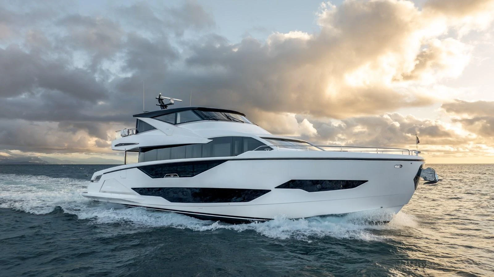 a white yacht on the water aboard AURELIUS Yacht for Sale