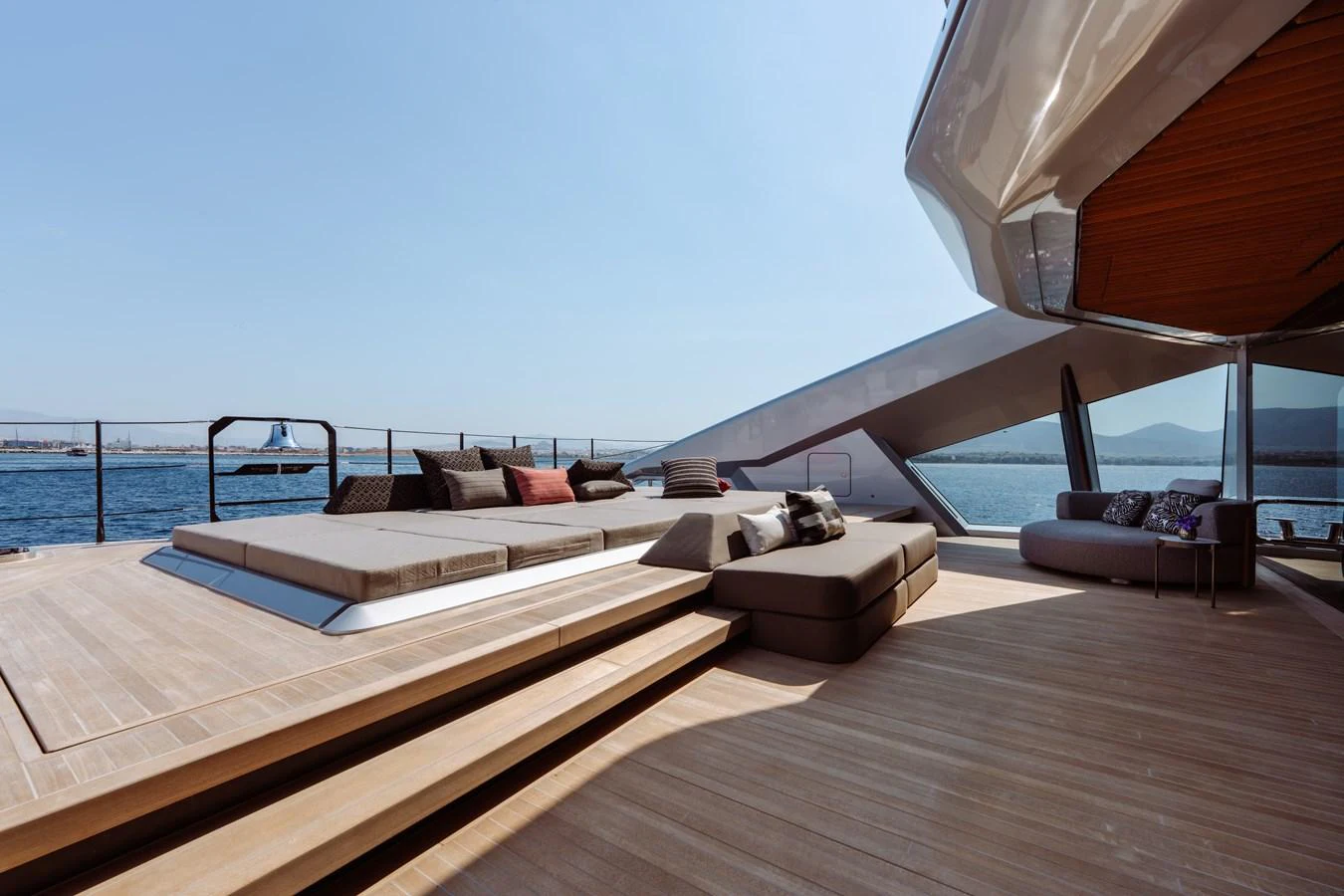 a room with a bed and a large body of water aboard THIS IS IT I Yacht for Sale