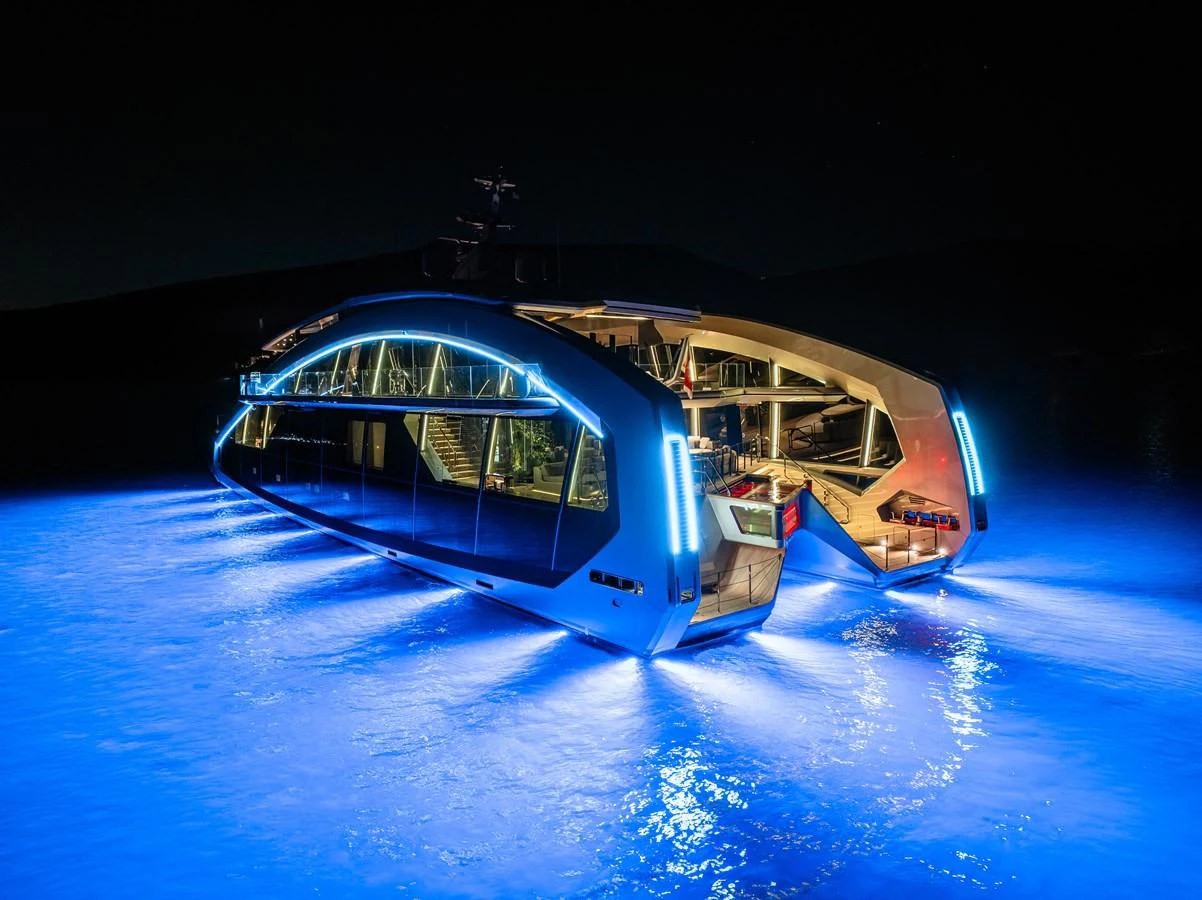 a space ship in space aboard THIS IS IT I Yacht for Sale