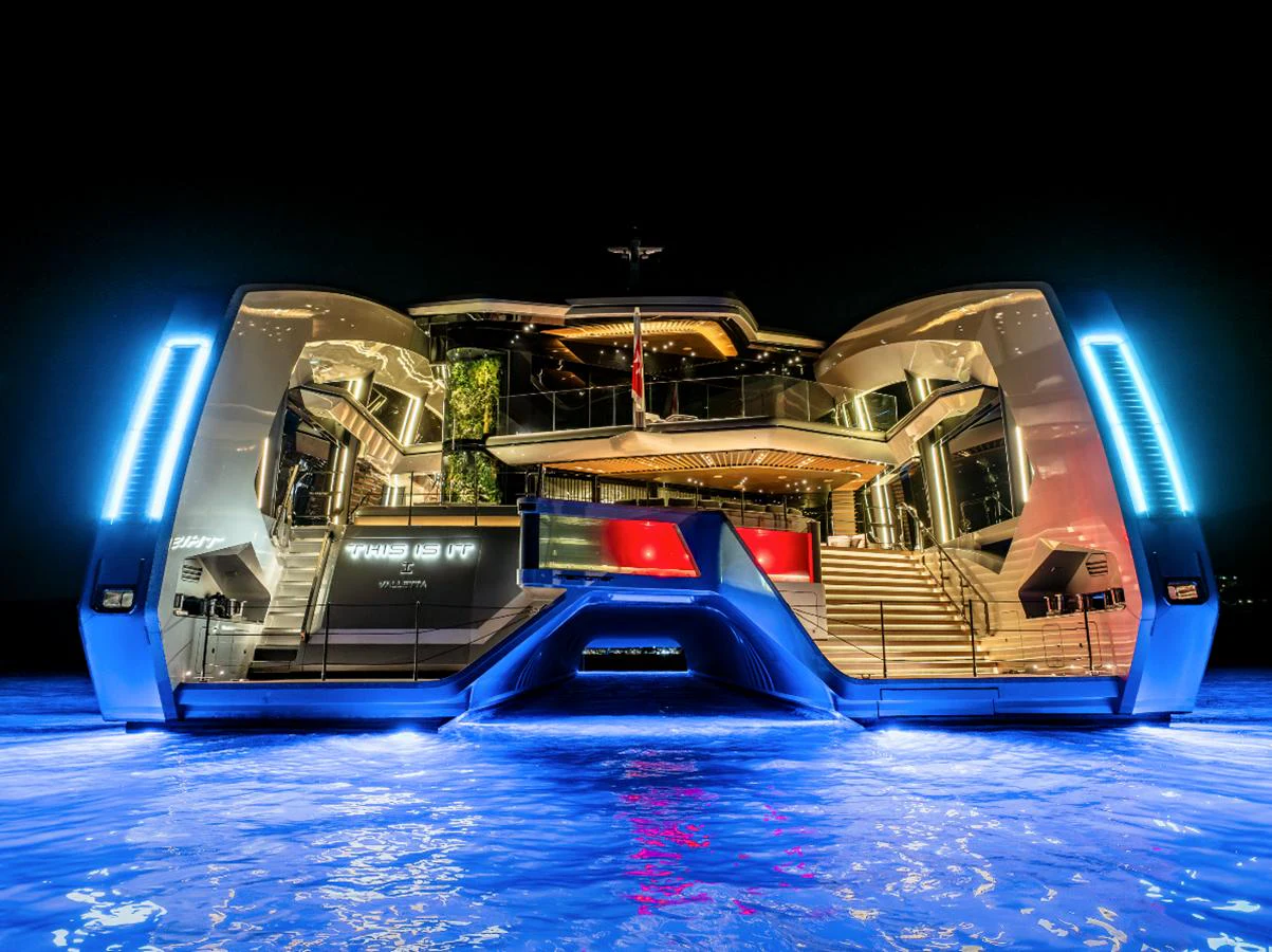 a space shuttle on a planet aboard THIS IS IT I Yacht for Sale