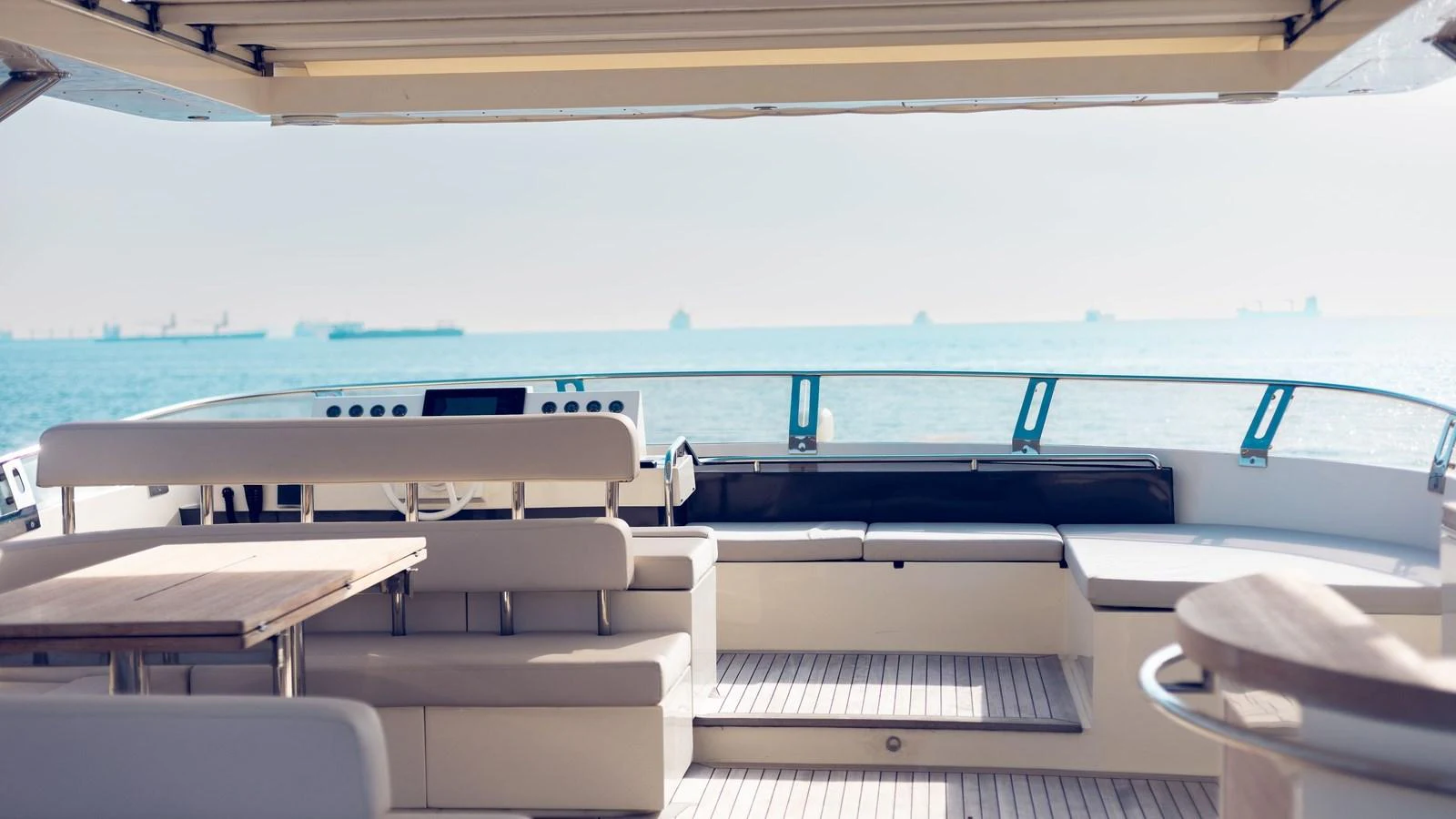The aft deck offers a spacious and inviting area with comfortable seating and a stunning view of the sea. aboard SEA PEARL 2 Yacht for Sale