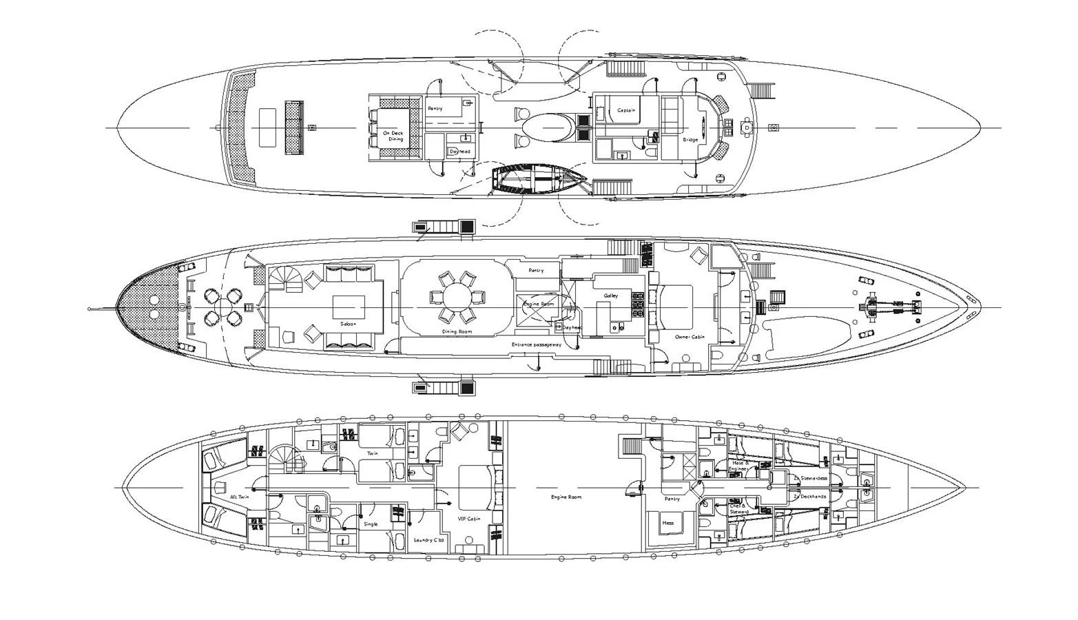 diagram, engineering drawing aboard AMAZONE Yacht for Sale