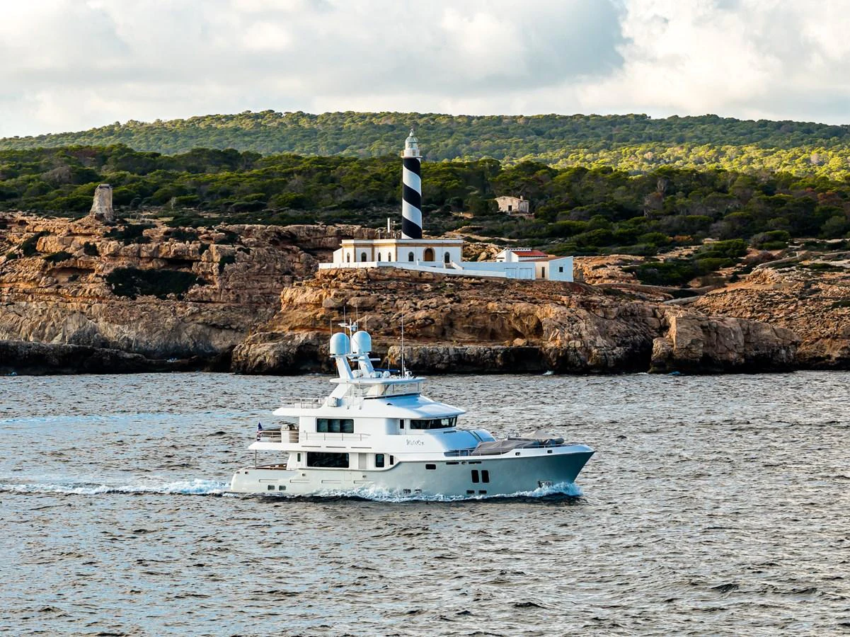 a boat in the water aboard VIVIERAE II Yacht for Sale