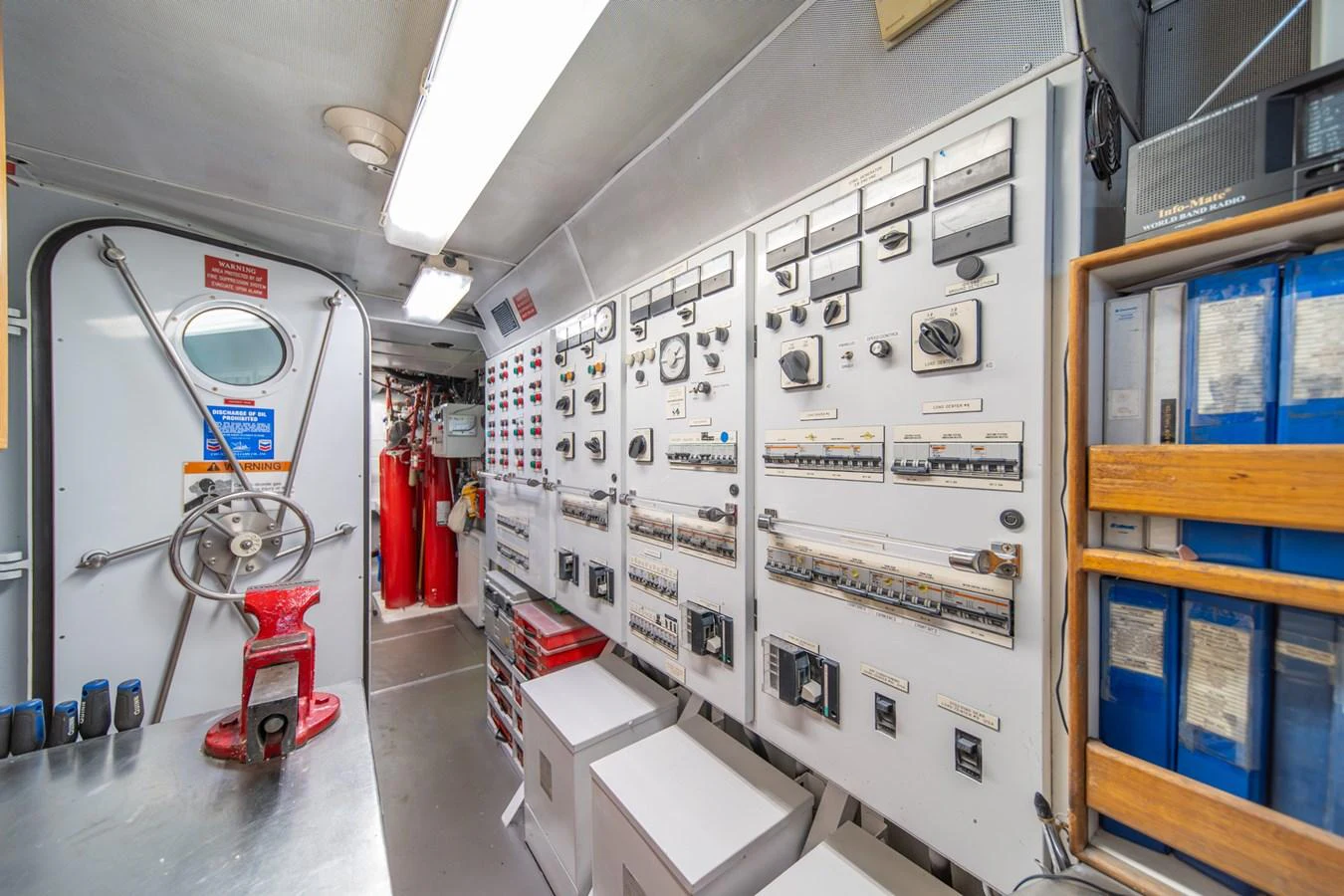 a room with equipment and equipment aboard ESCAPE OF LONDON Yacht for Sale