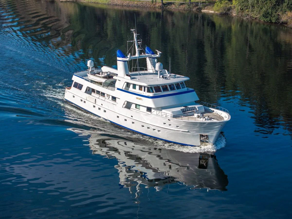 a boat on the water aboard ESCAPE OF LONDON Yacht for Sale