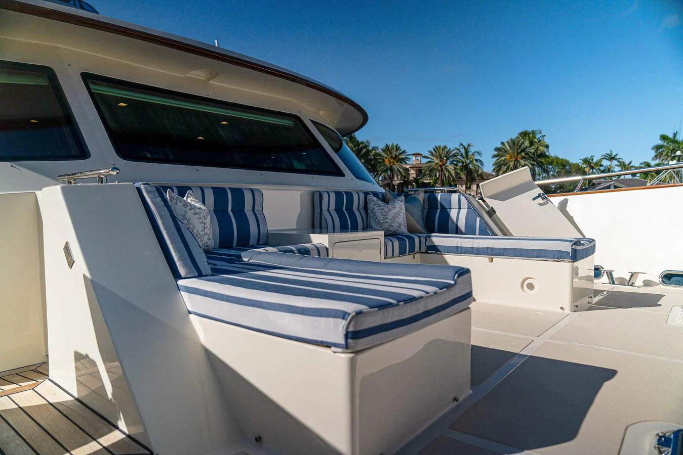 a white car with a roof aboard TOP TIMES Yacht for Sale