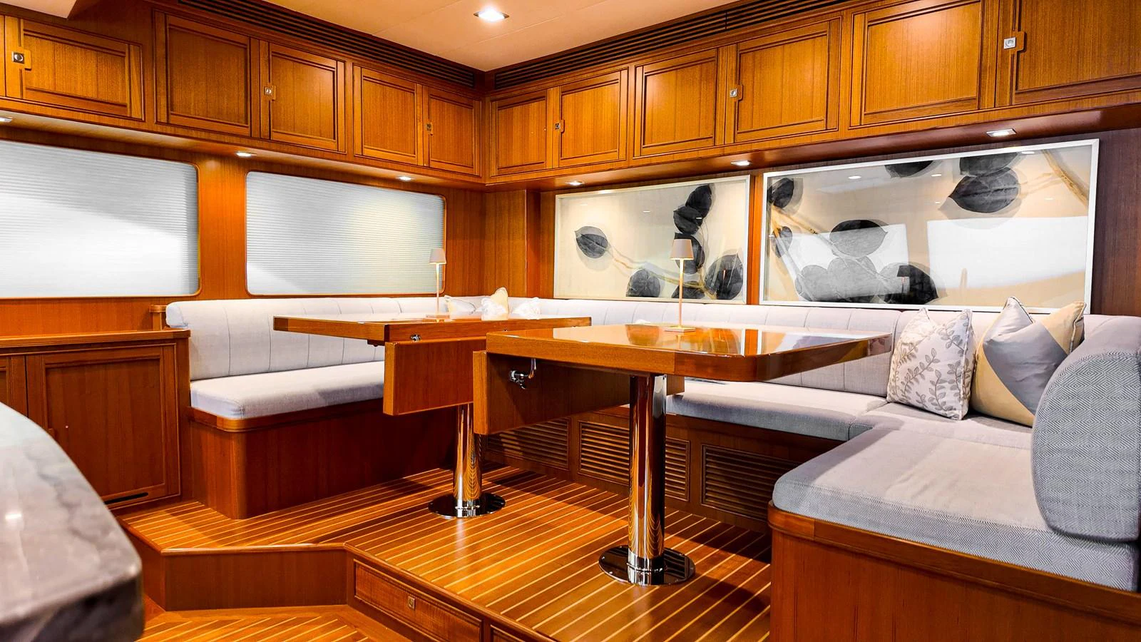 a kitchen with a large island aboard TOP TIMES Yacht for Sale