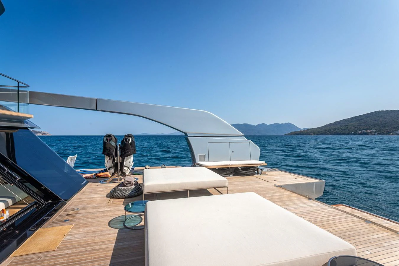 a group of people on a boat aboard JUST MARIE III Yacht for Sale