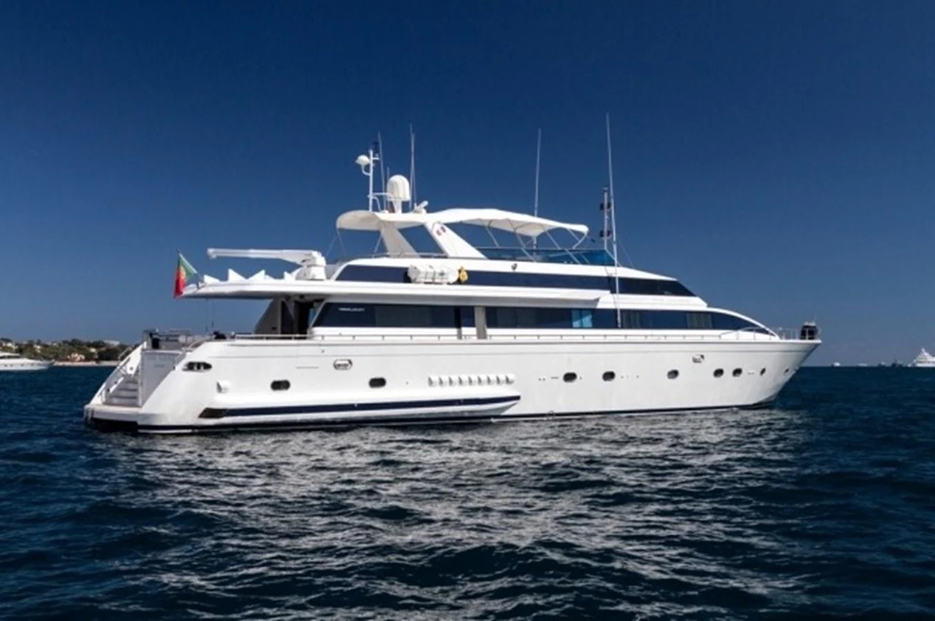 a white yacht in the water aboard MISS CANDY Yacht for Sale