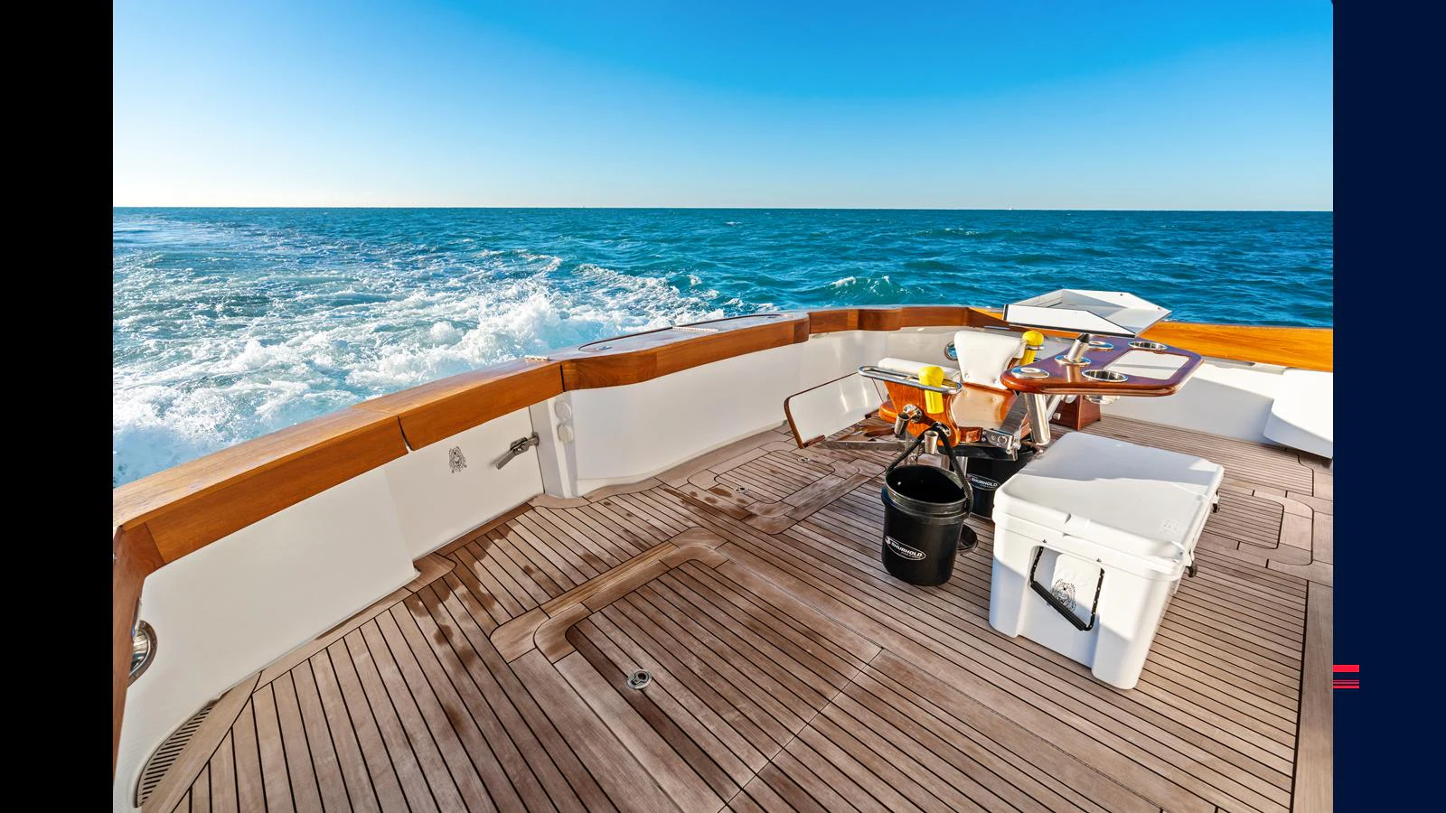 The aft deck offers a spacious and inviting area for relaxation and enjoying the ocean views. aboard FIRTH'S CHASM Yacht for Sale