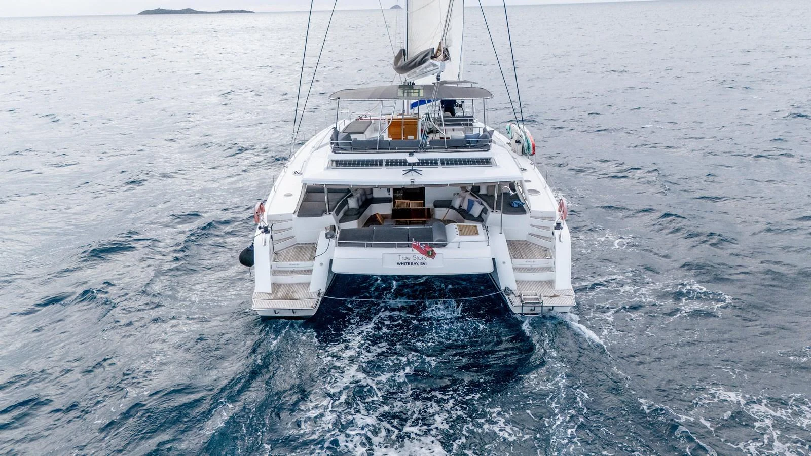 a boat in the water aboard TRUE STORY Yacht for Sale