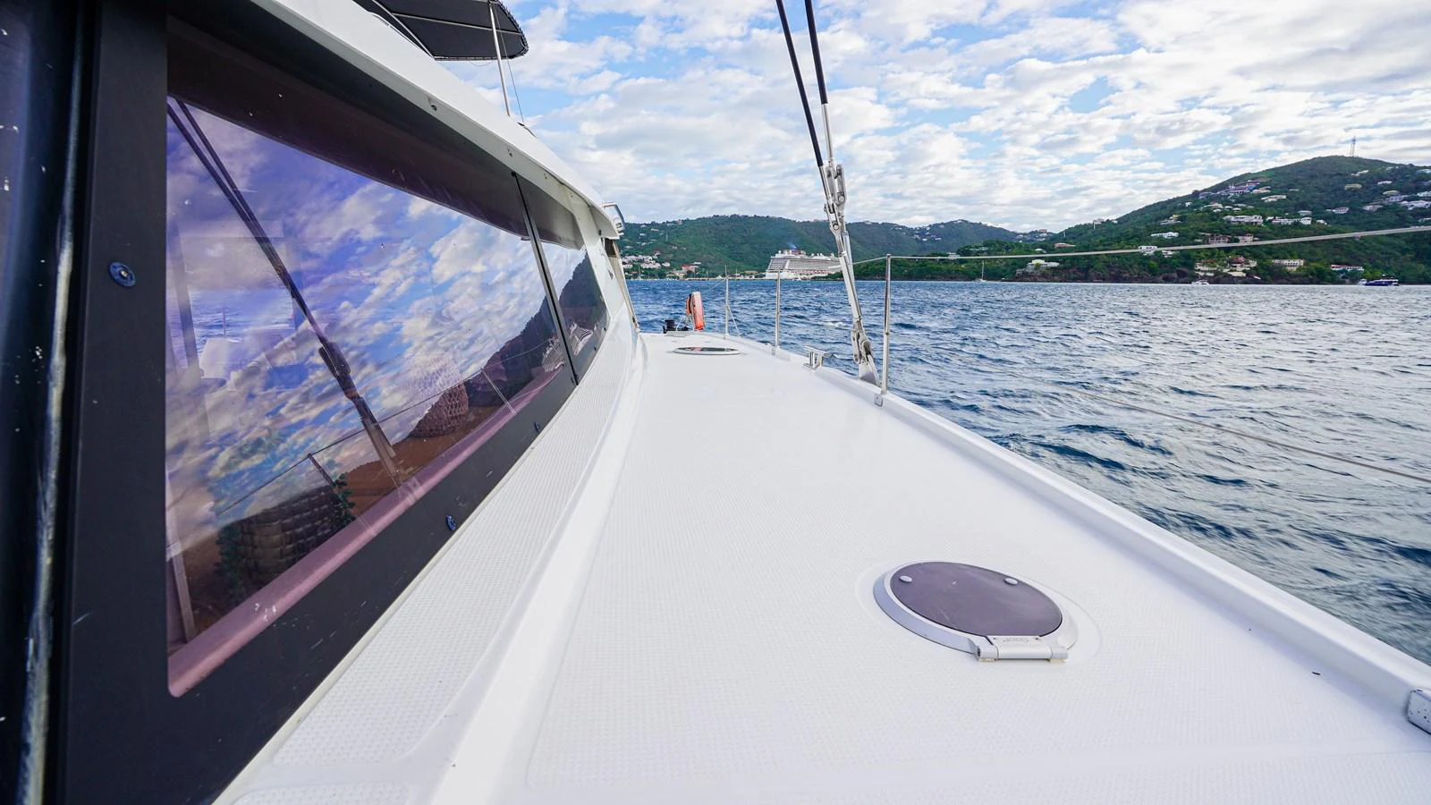 a boat on the water aboard TRUE STORY Yacht for Sale