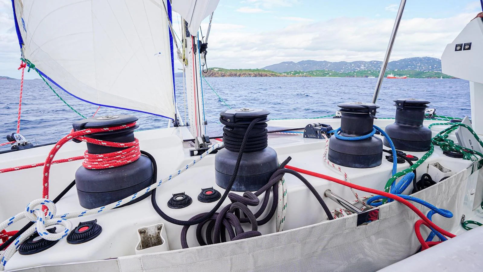 a boat with a large engine aboard TRUE STORY Yacht for Sale